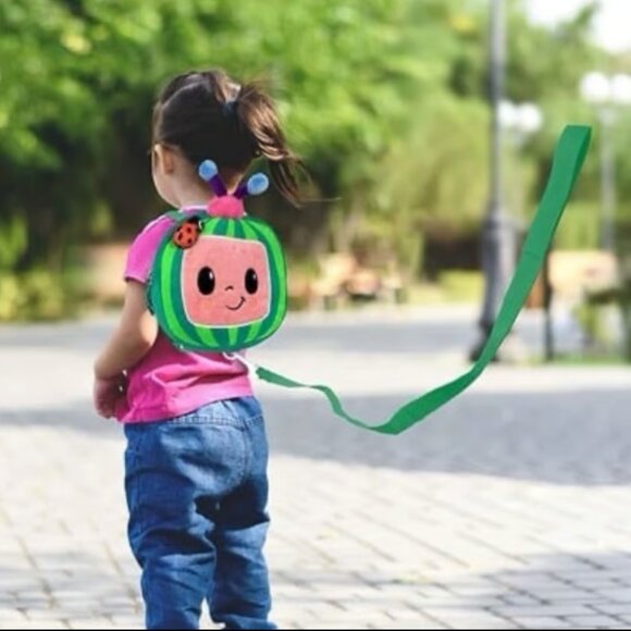 Plush-Cocomelon Kids Backpack with Safety Leash,Anti-Lost Children Toddler Backp - Picture 2 of 6